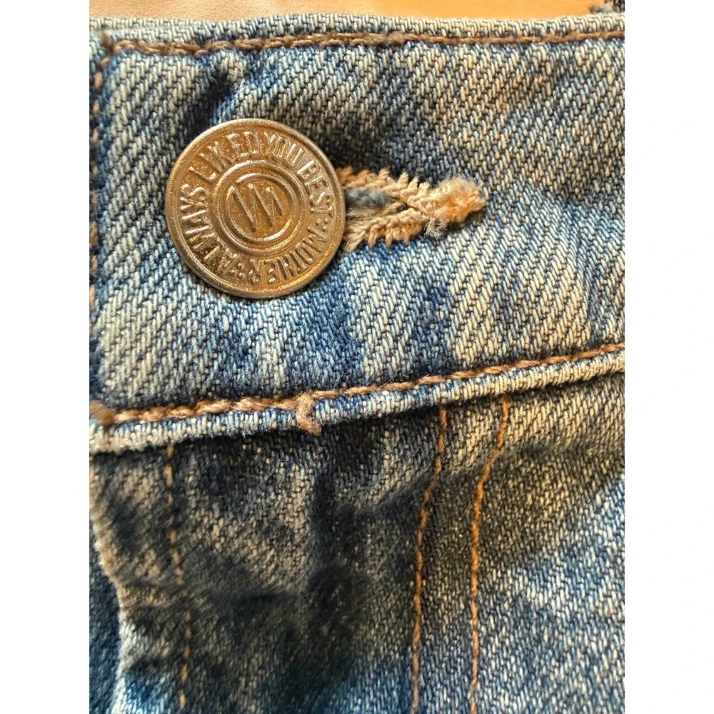 Mother Superior Denim Mini Skirt Blue High Waist Patch Pocket Womens Size 24